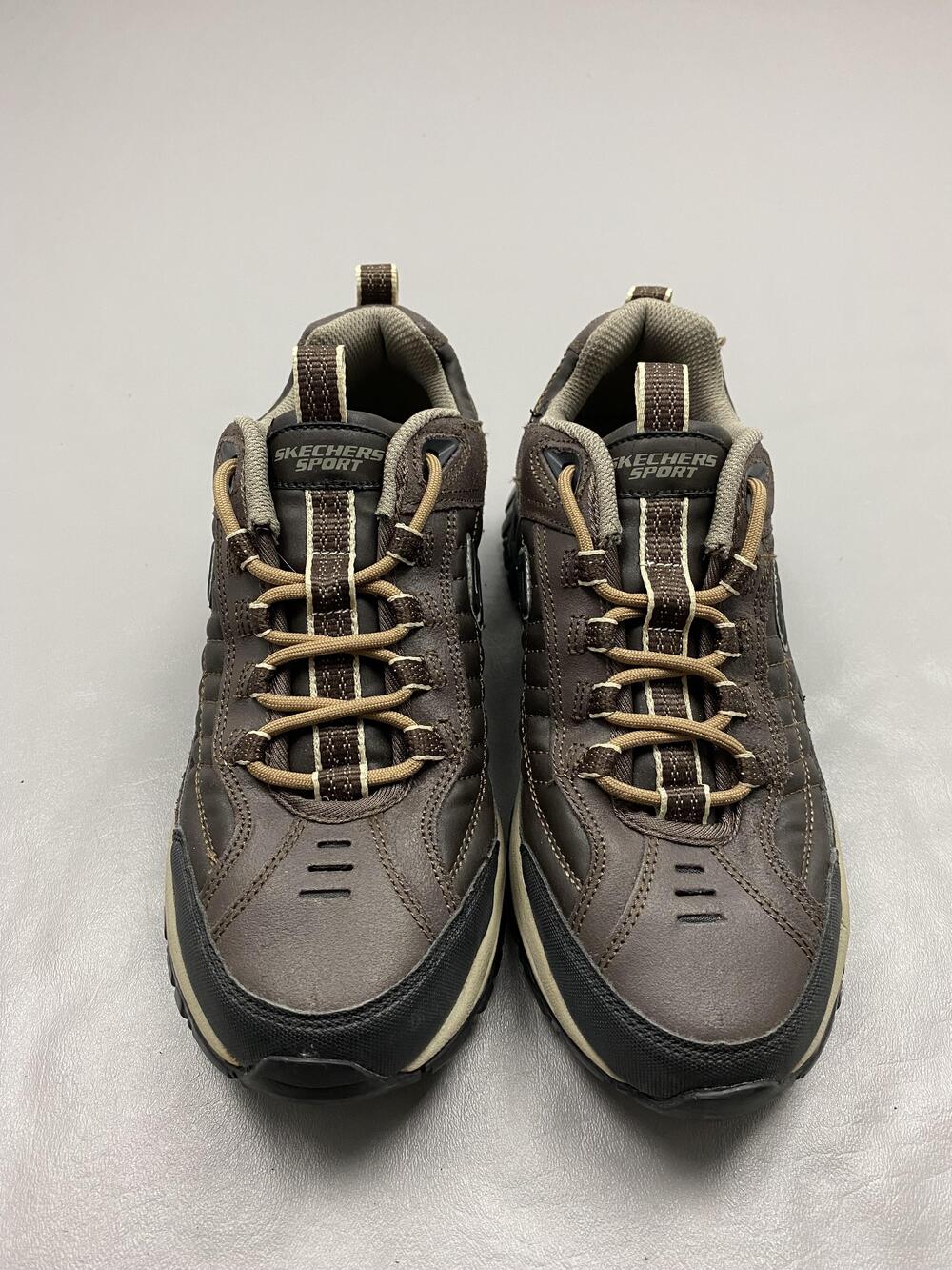 Skechers Sport SN 50172 Shoes Mens Size 8 Brown Leather Low Top Walking Sneakers